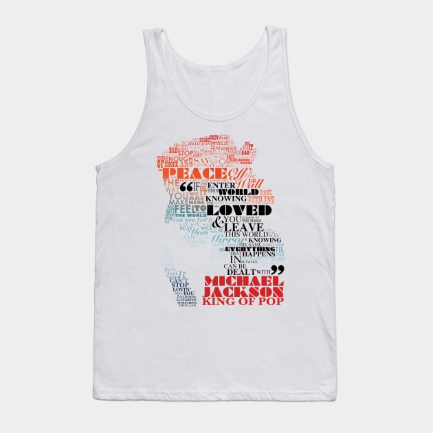 Michael Jackson - King Of Pop Typography - Type A Tank Top by Obtineo